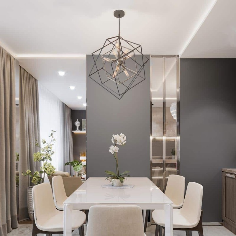 Artika Imperium 9-Light Brushed Nickel Modern Sputnik Geometric Chandelier Light