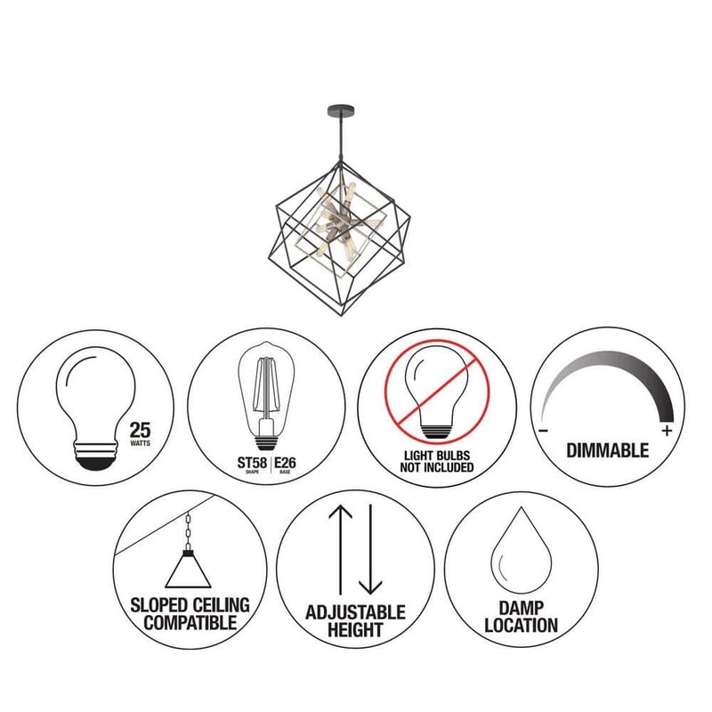 Artika Imperium 9-Light Brushed Nickel Modern Sputnik Geometric Chandelier Light - Image 3