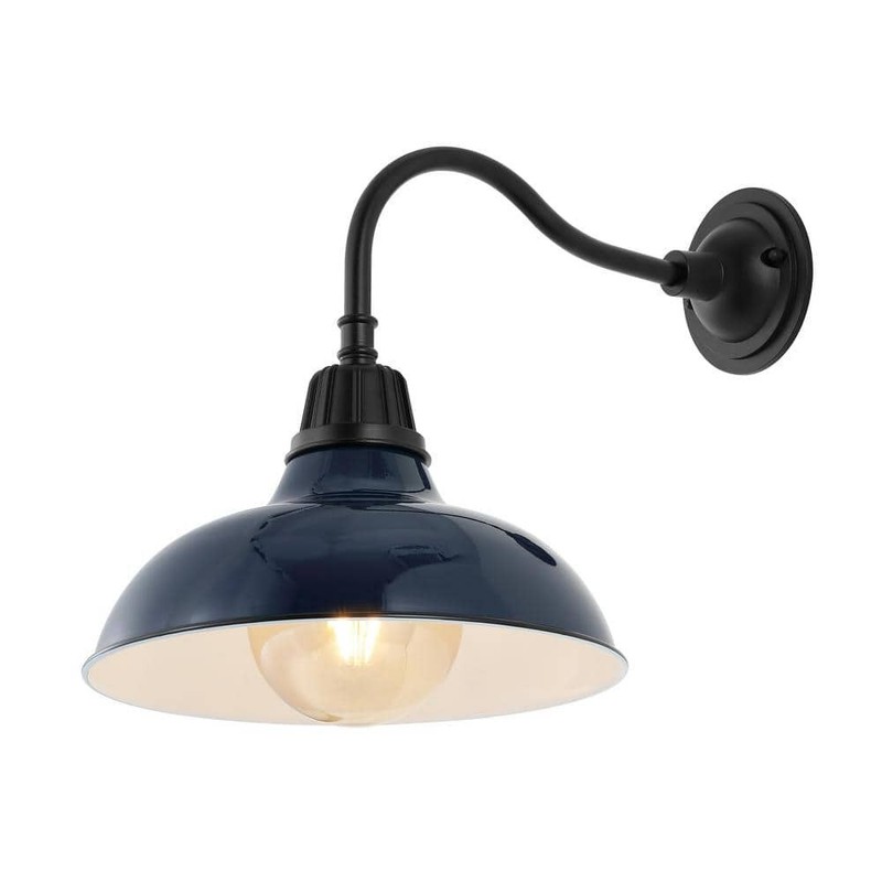 JONATHAN Y Aurora 12.25 in. Navy 1-Light Farmhouse Industrial Indoor/Outdoor - Image 2