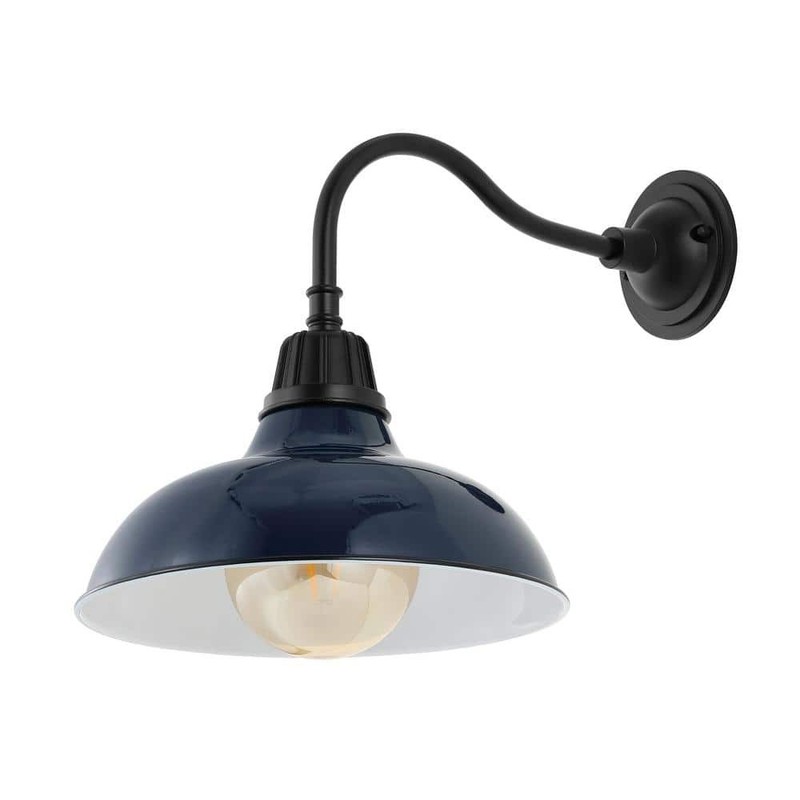 JONATHAN Y Aurora 12.25 in. Navy 1-Light Farmhouse Industrial Indoor/Outdoor - Image 3