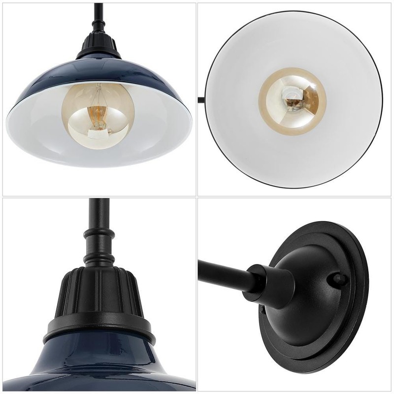 JONATHAN Y Aurora 12.25 in. Navy 1-Light Farmhouse Industrial Indoor/Outdoor - Image 7