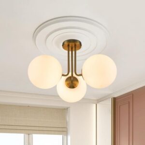 EDISLIVE Lueck 22 in. 3-Light Modern Sputnik Globe Semi Flush Mount
