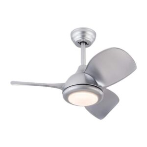 OUKANING 30 in. Indoor Silver Modern 6-Speed Reversible Ceiling Fan