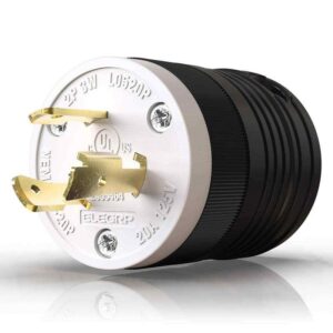 ELEGRP 20 Amp 125-Volt NEMA L5-20P Locking Plug, Industrial Grade Grounding