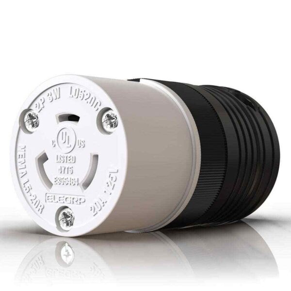 ELEGRP 20 Amp 125-Volt NEMA L5-20R Locking Connector, Industrial Grade Grounding