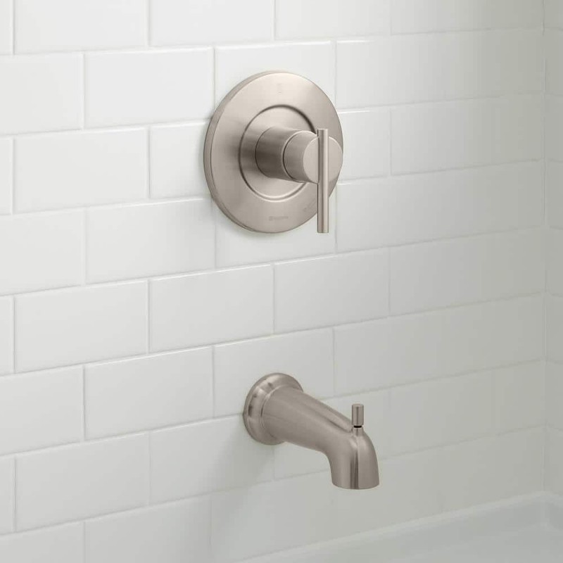 Glacier Bay Dorind Single-Handle Tub Shower Faucet 1.8GPM Brushed Nickel w/Valve - Image 4