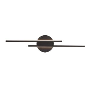 Uixe 21.4" 2-Light Matte Black Modern Integrated LED Vanity Light Bar Bathroom
