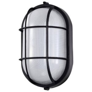 SATCO Nuvo 11.03 in. x 6.46 in. Black Hardwired Integrated LED Bulkhead Light