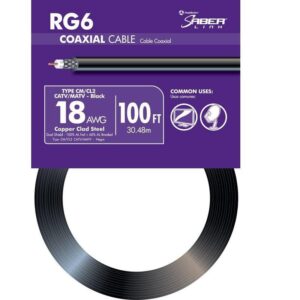100 ft. 18 RG6 Dual Shield CU CATV CM/CL2 Coaxial Cable in Black