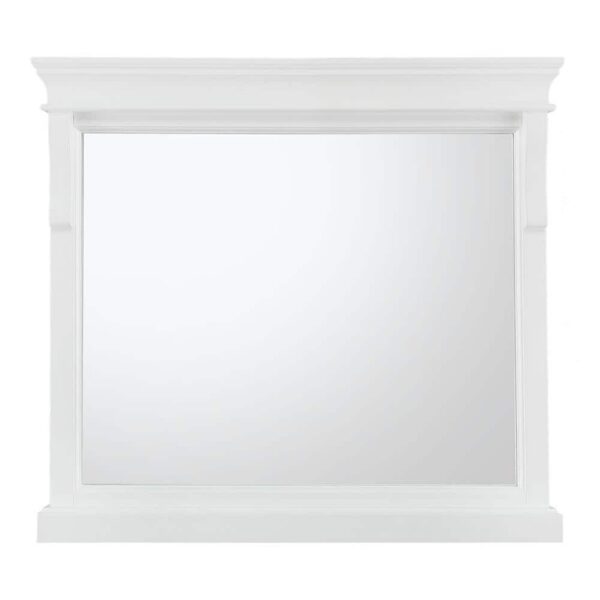 Naples 36" W x 32" H Wood Framed Bathroom Vanity Mirror White