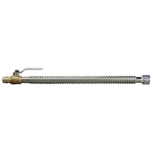 Apollo 3/4" PEX-A x FNPT Water Heater Connector 18" Stainless with Ball Valve