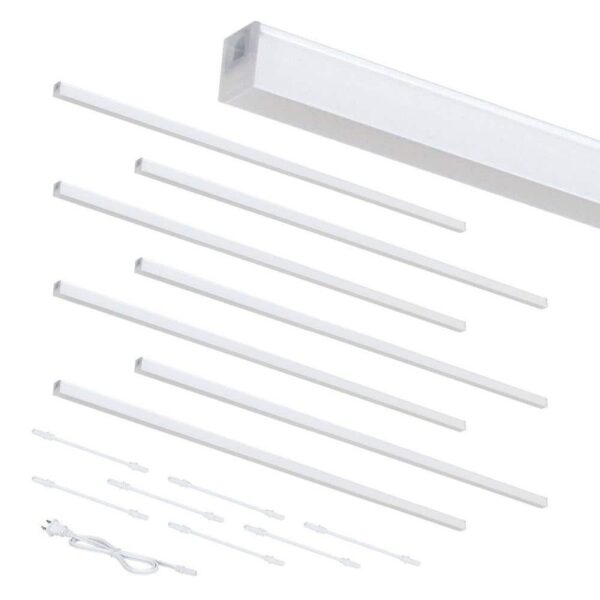 Ultra Slim 32" 120V Plug-in White LED Magnetic Cabinet Light 8-Pack 5000K