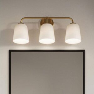 Bredela 23 in. 3-Light Brushed Gold Farmhouse Vanity Light