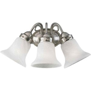 Progress Lighting Bedford 3-Light Brushed Nickel Etched Alabaster Vanity Light