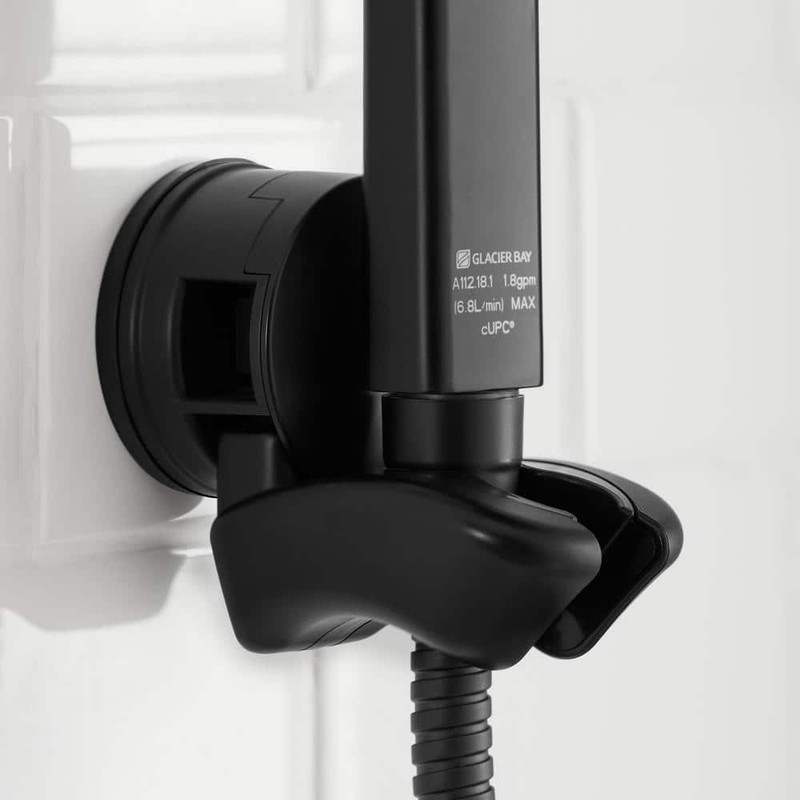 Glacier Bay Modern 1-Spray 7.9 in. Dual Tub Wall Mount Fixed and Handheld Shower - Image 2