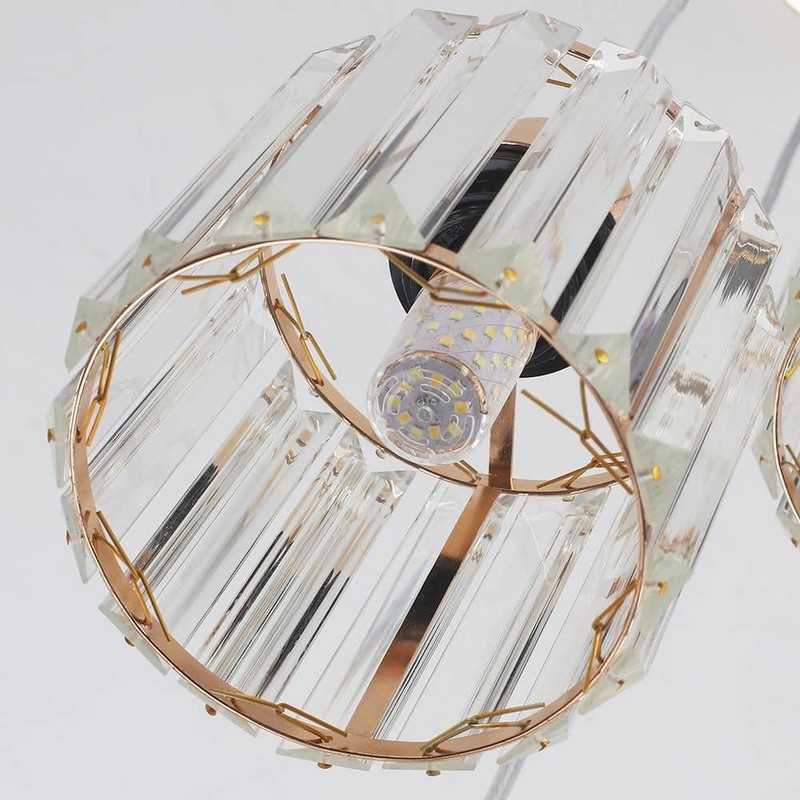 Ciel 3-Light Gold Crystal Pendant Light with Glass Shade for Kitchen Island - Image 10