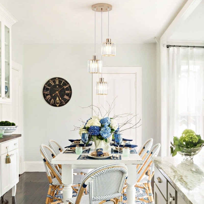 Ciel 3-Light Gold Crystal Pendant Light with Glass Shade for Kitchen Island - Image 12