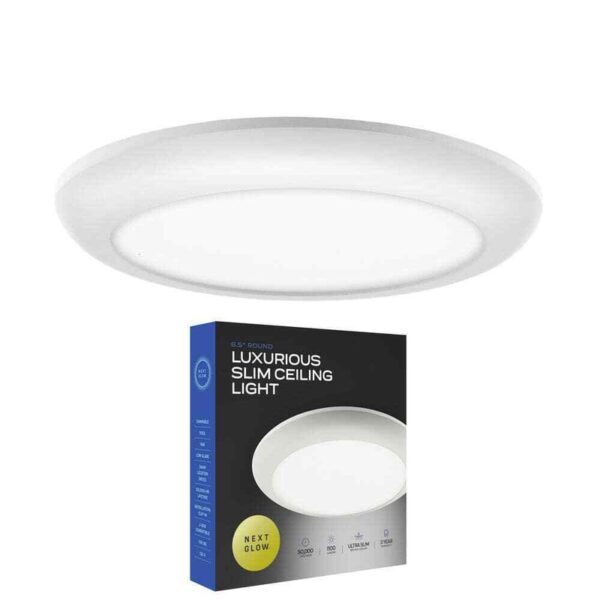 NEXT GLOW Ultra Slim Luxurious Edge-Lit 6.5 in. Round White 4000K LED1-Pack)