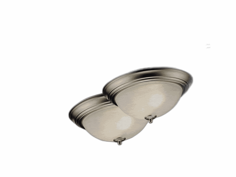 Commercial Electric 13" 2-Light Brushed Nickel Flush Mount Frosted Glass 2-Pack - Image 15