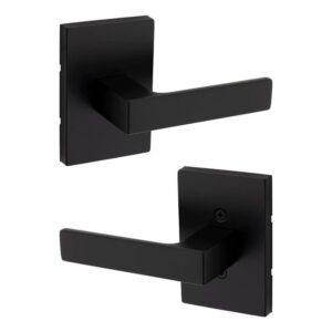 Kwikset Singapore Matte Black Rectangular Straight Hall/Closet Door Handle