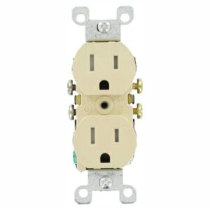 Leviton 15 Amp 125V Tamper Resistant Duplex Outlet Ivory 10-Pack T5320-IMP