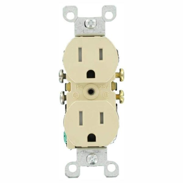 Leviton 15 Amp 125V Tamper Resistant Duplex Outlet Ivory 10-Pack T5320-IMP