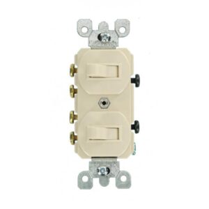 Leviton 15 Amp Commercial Grade 3-Way Toggle Switches, Light Almond 5243-T