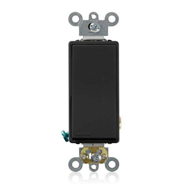 20 Amp Decora Plus Commercial Grade Single Pole Rocker Switch, Black