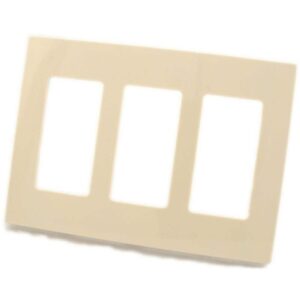 Leviton 3-Gang Almond Polycarbonate Screwless Wall Plate 80311-ST 4PK
