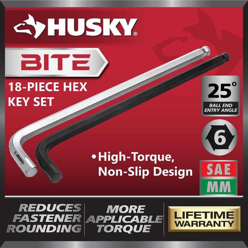 Husky BITE SAE/Metric Non-Slip Hex Key Set (18-Piece) - Image 2
