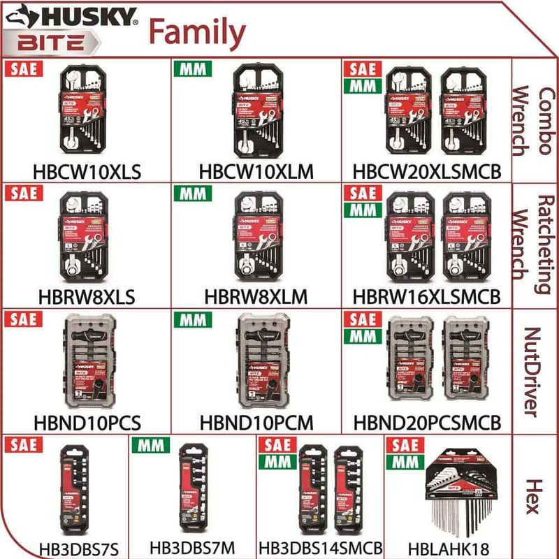 Husky BITE SAE/Metric Non-Slip Hex Key Set (18-Piece) - Image 8