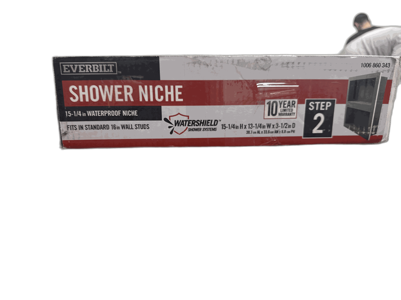 Everbilt Watershield Shower System 13.25" x15.25" x3.5" Shower Niche w/Adj Shelf - Image 12