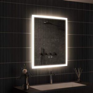 24" W x 32" H Frameless LED Anti-Fog Wall Mounted Bathroom Vanity Mirror