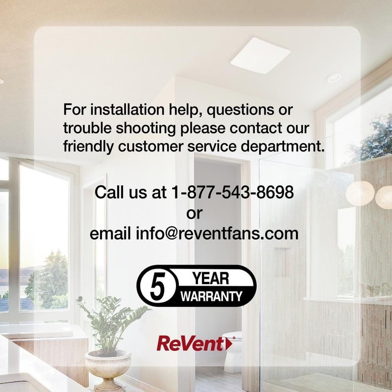 ReVent 80 CFM Ceiling/Wall Mount Easy Installation Bathroom/Bath Exhaust Fan - Image 7