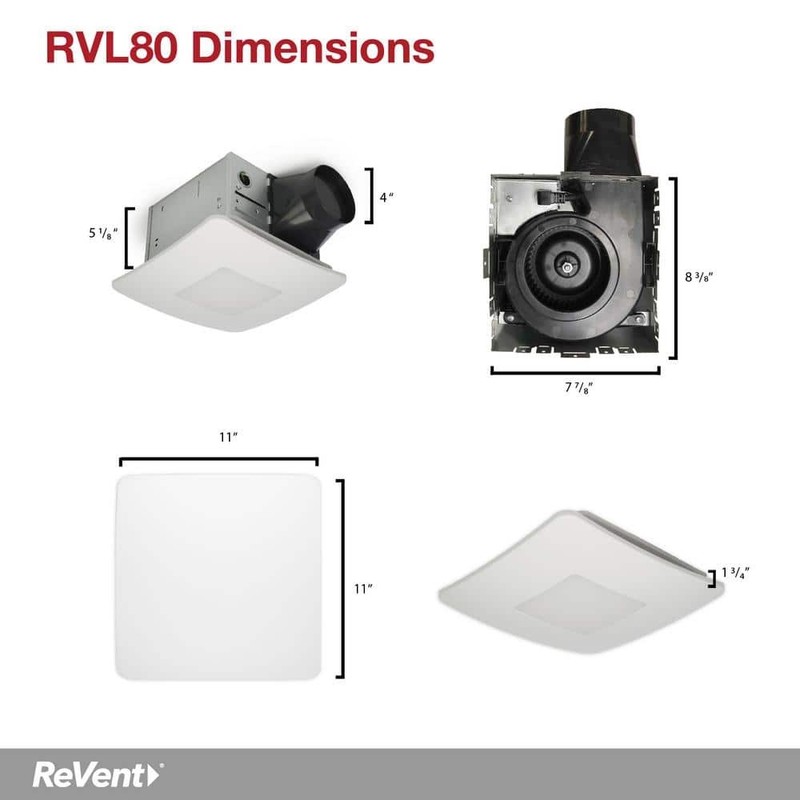 ReVent 80 CFM Ceiling/Wall Mount Easy Installation Bathroom/Bath Exhaust Fan - Image 8