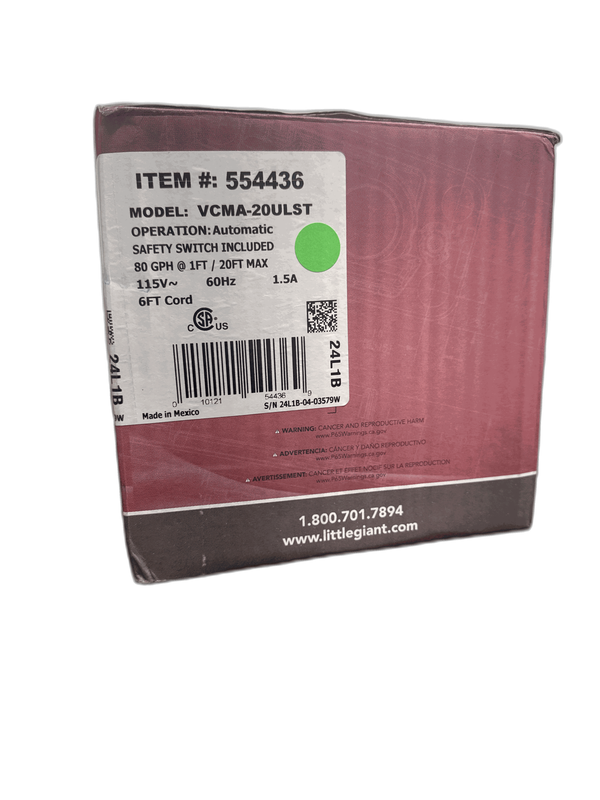 Little Giant 1/30 HP 115-Volt Condensate Removal Pump - Image 2