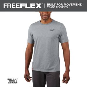 Milwaukee Men's X-Large Gray Cotton/Polyester Short-Sleeve Hybrid Work T-Shirt
