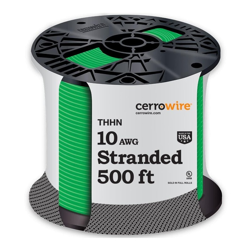 500 ft. 10 Gauge Green Stranded Copper THHN Wire