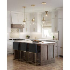 Hinton 8 in. One-Light Brushed Nickel Pendant Clear Seeded Glass Shade