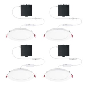 Pro Value Series LED 6 in Round Adjustable Color Temp Recessed Light Wht 4-Pk