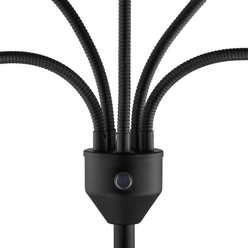 67 in. 5-Light Black Gooseneck Floor Lamp with Multi-Color Acrylic Shades - Image 3