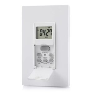 Lutron Wall Timer Switch, 7 Day, 7 On/Off Settings, Programmable Digital