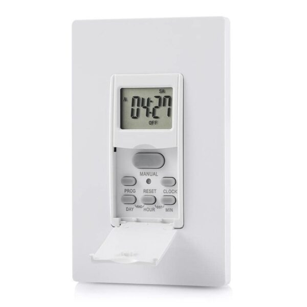 Lutron Wall Timer Switch, 7 Day, 7 On/Off Settings, Programmable Digital