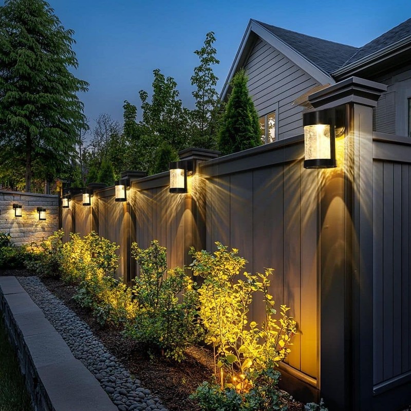 Black Solar Wall Lantern Lights Outdoor Waterproof with Glass2 Pack - Image 4
