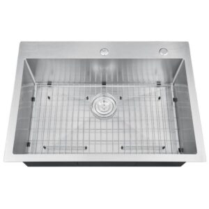 Handmade Stainless Steel 30" Single Bowl Top Mount Scratch-Resistant Sink