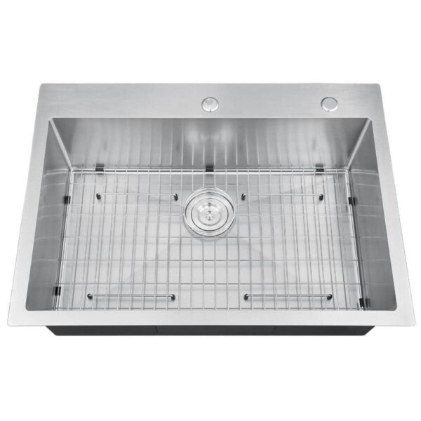Handmade Stainless Steel 30" Single Bowl Top Mount Scratch-Resistant Sink