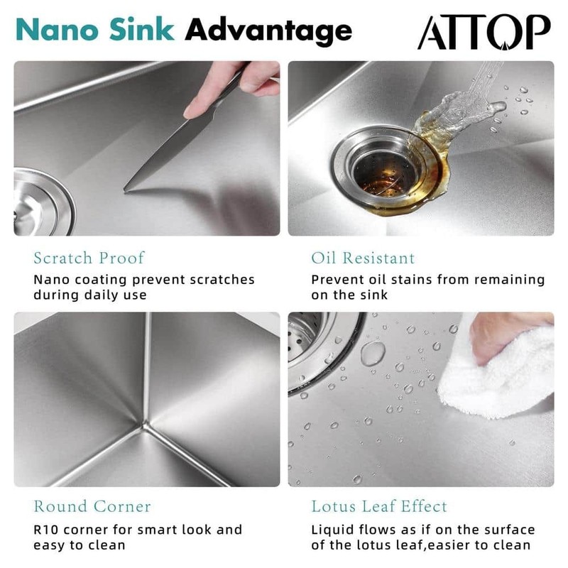 Handmade Stainless Steel 30" Single Bowl Top Mount Scratch-Resistant Sink - Image 4