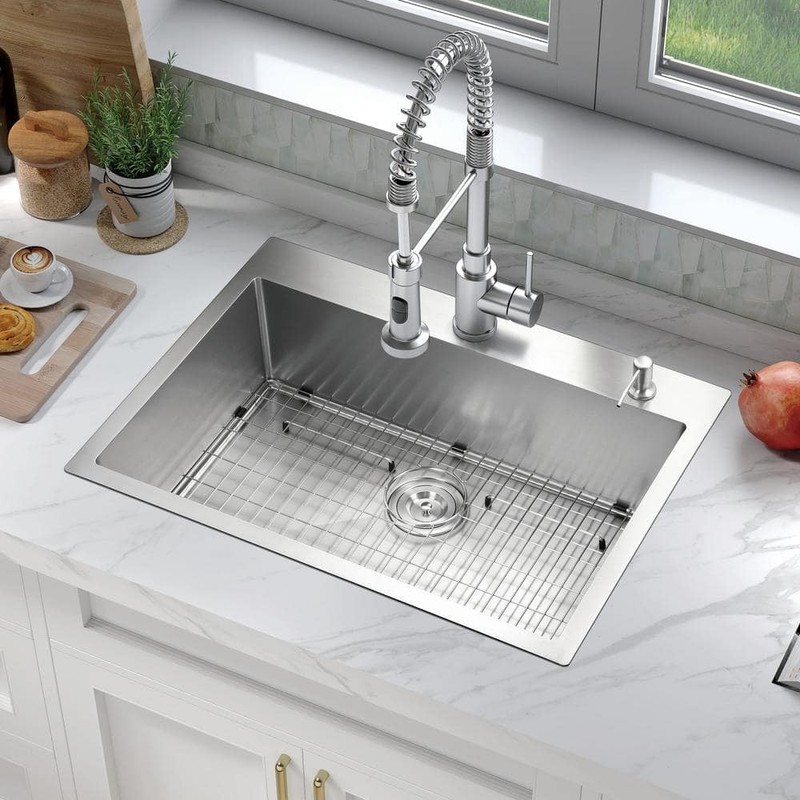 Handmade Stainless Steel 30" Single Bowl Top Mount Scratch-Resistant Sink - Image 12