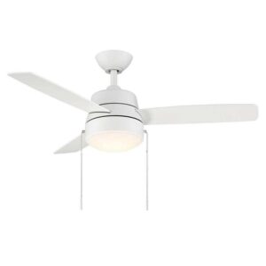 Hampton Bay Caprice 44 in. Integrated LED Indoor Matte White Ceiling Fan w/Light