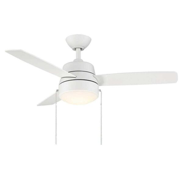 Hampton Bay Caprice 44 in. Integrated LED Indoor Matte White Ceiling Fan w/Light